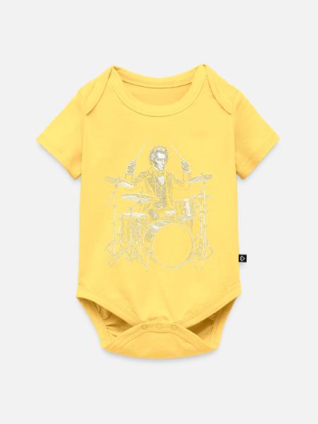 Andrew Jackson spielt Schlagzeug - Baby Premium Kurzarmbody - Pastellgelb
