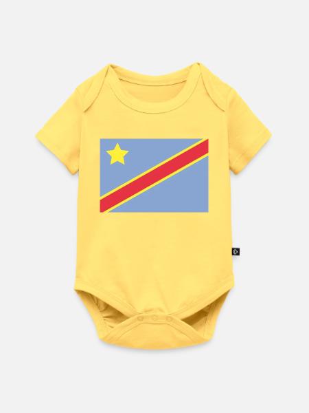 Kongoflagge - Baby Premium Kurzarmbody - Pastellgelb