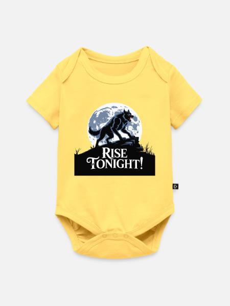 Lone Wolf Rise Tonight Mondgrafik - Baby Premium Kurzarmbody - Pastellgelb