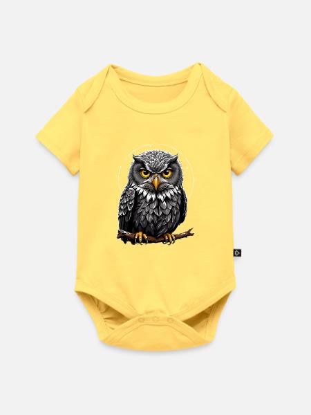 Kleiner wilder Waldkautz - Baby Premium Kurzarmbody - Pastellgelb