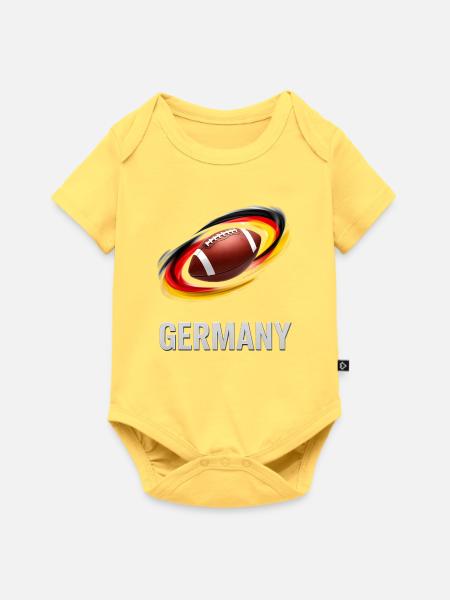 Deutschland Fußball Wirbel Grafik - Baby Premium Kurzarmbody - Pastellgelb