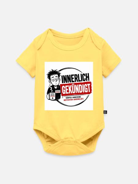 Innerlich habe gekündigt - Baby Premium Kurzarmbody - Pastellgelb