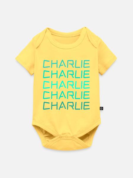 Charlie - Baby Premium Kurzarmbody - Pastellgelb