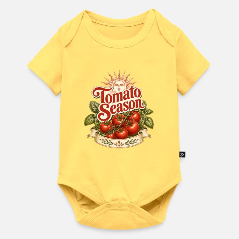 Saison des tomates - Body à manches courtes Premium Bébé - jaune pastel