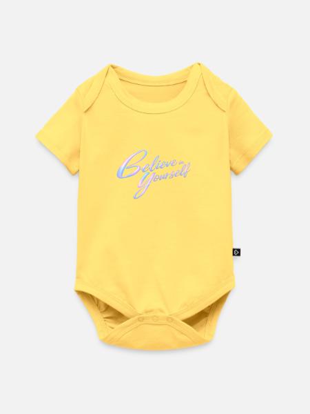 an sich selbst glauben - Baby Premium Kurzarmbody - Pastellgelb