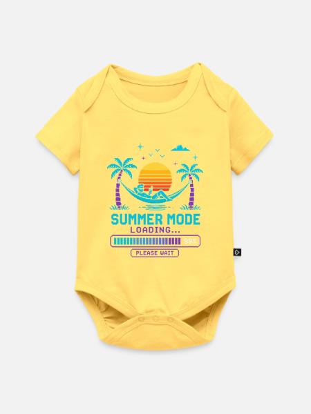 Sommer-Modus Laden: Sonnenuntergang - Baby Premium Kurzarmbody - Pastellgelb