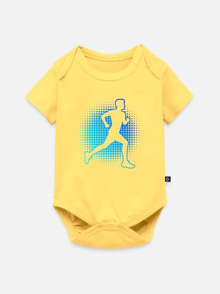 Geschenkidee für einen Running mit Running - Baby Premium Kurzarmbody - Pastellgelb