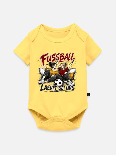 Fussballabend mit Freundinnen - Baby Premium Kurzarmbody - Pastellgelb