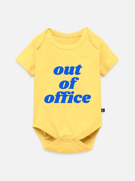 out of office - Baby Premium Kurzarmbody - Pastellgelb