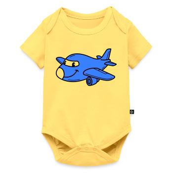 Airplane Kids - Baby Premium short-sleeve bodysuit - sky yellow - Front