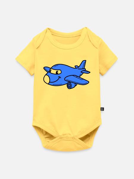 Airplane Kids - Baby Premium Kurzarmbody - Pastellgelb
