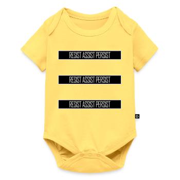 Résistez Assistez Persister Activisme Logo de motivation - Body à manches courtes Premium Bébé - jaune pastel - Devant