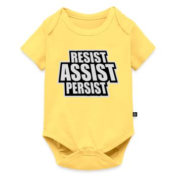 Résistez Assistez Persister Activisme Logo de motivation - Body à manches courtes Premium Bébé - jaune pastel - Devant
