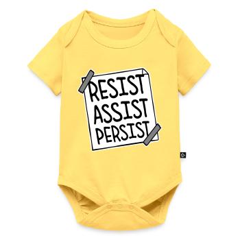 Résistez Assistez Persister Activisme Logo de motivation - Body à manches courtes Premium Bébé - jaune pastel - Devant