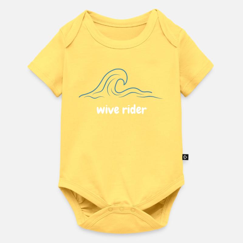 Surfeur de vagues - Body à manches courtes Premium Bébé - jaune pastel