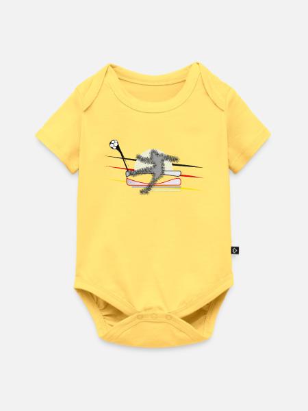 Fußball Fußballspieler - Baby Premium Kurzarmbody - Pastellgelb