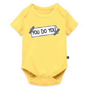 Tu fais ton drôle Confiance en toi Logo de la liberté - Body à manches courtes Premium Bébé - jaune pastel - Devant