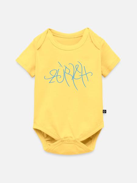 Zürich Streetart T-Shirt - Baby Premium Kurzarmbody - Pastellgelb