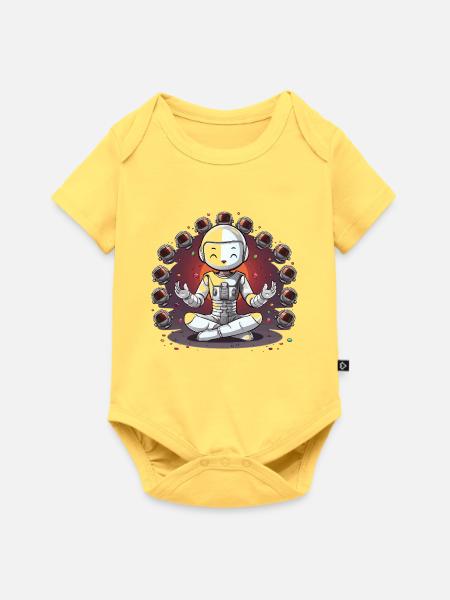 Kosmische Meditation des Astronauten - Baby Premium Kurzarmbody - Pastellgelb