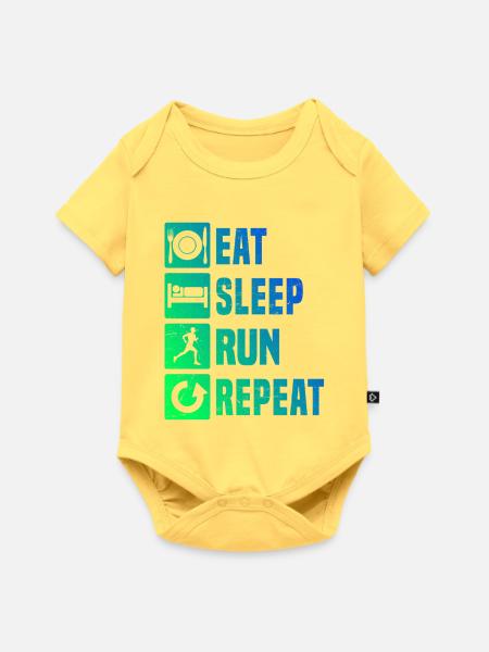 Geschenkidee für einen Running mit Running - Baby Premium Kurzarmbody - Pastellgelb