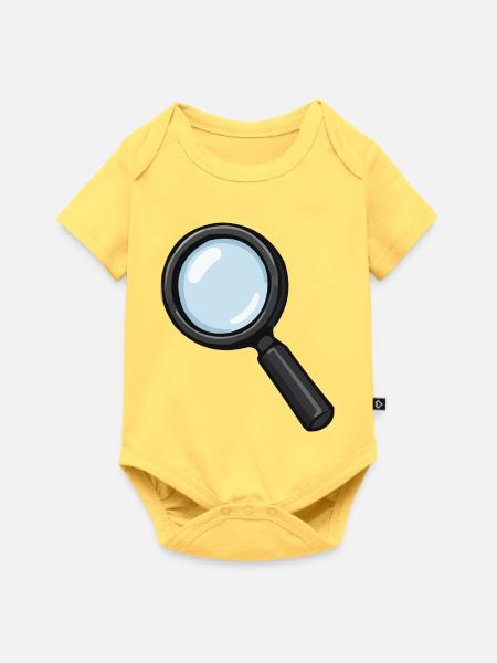 Vergrößerungsglas Illustration Lupe - Baby Premium Kurzarmbody - Pastellgelb