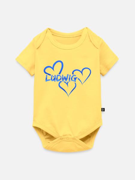 Vorname Ludwig - Baby Premium Kurzarmbody - Pastellgelb