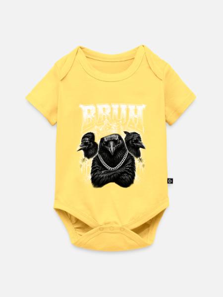 Bruh Ravens Chain Tee - Baby Premium Kurzarmbody - Pastellgelb