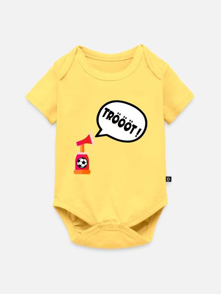 Fußball Stadion Tröte - Baby Premium Kurzarmbody - Pastellgelb