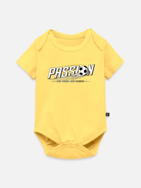 Weltweite Fußballleidenschaft - Baby Premium Kurzarmbody - Pastellgelb