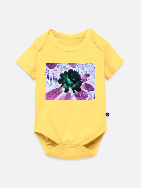 Neonblumen Hyperflora-Arrangement - Baby Premium Kurzarmbody - Pastellgelb