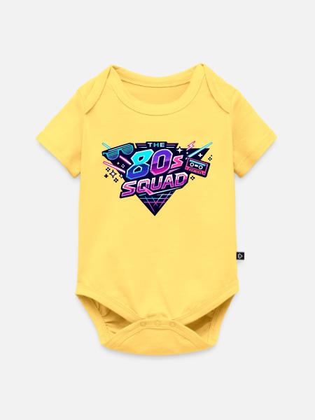 80s Squad Neon Retro - Baby Premium Kurzarmbody - Pastellgelb