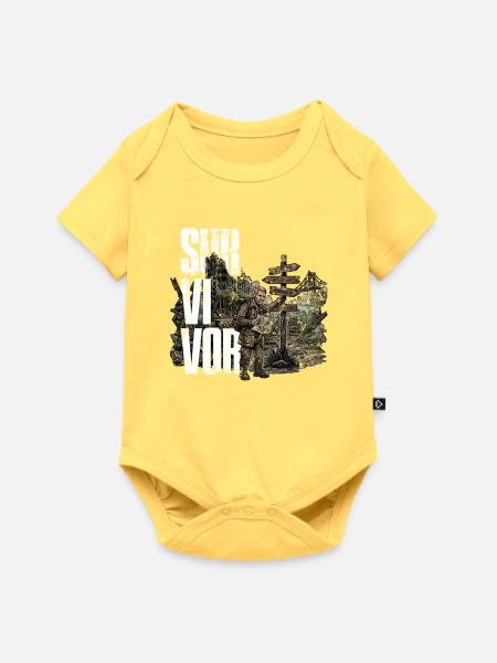 Survivor - Baby Premium Kurzarmbody - Pastellgelb