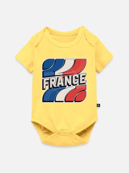 France - Baby Premium Kurzarmbody - Pastellgelb