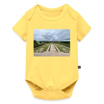 Jardin français du Château de Chambord - Body à manches courtes Premium Bébé - jaune pastel - Devant