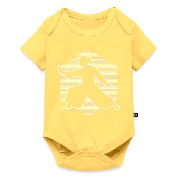 Les élèves de l’Aïkido et l’Aïkido s’accordent - Body à manches courtes Premium Bébé - jaune pastel - Devant