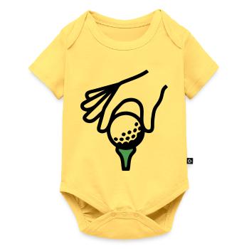 Golfball Abschlag Tee Golfsport Golfclub Golfer - Baby Premium Kurzarmbody - Pastellgelb - Vorne