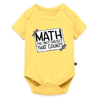 Les mathématiques La seule matière qui compte Nerd Mathe Logo - Body à manches courtes Premium Bébé - jaune pastel - Devant