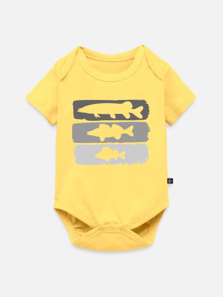 Hecht Zander Barsch - Baby Premium Kurzarmbody - Pastellgelb