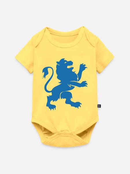 Löwe Silhouette - Baby Premium Kurzarmbody - Pastellgelb