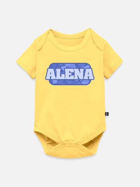 Alena als Geschenkidee - Baby Premium Kurzarmbody - Pastellgelb