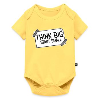 Pensez Grand, Commence, Petit, Motivation, Mentalité, Évolution. - Body à manches courtes Premium Bébé - jaune pastel - Devant