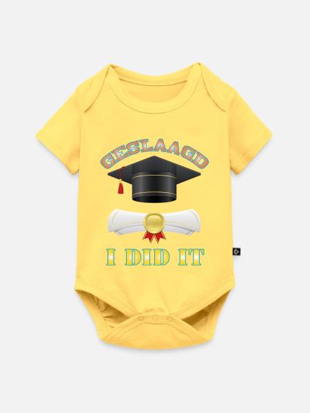Ididit gefolgt - Baby Premium Kurzarmbody - Pastellgelb