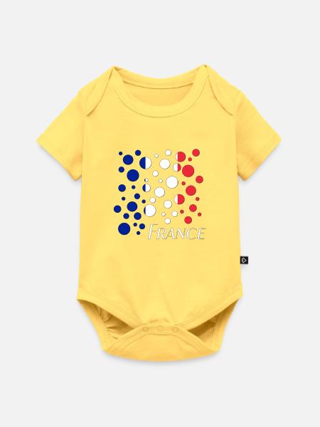 France Dot Spectrum - Baby Premium Kurzarmbody - Pastellgelb