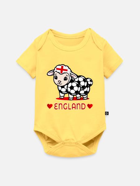 England Sheep – Kinderfußball - Baby Premium Kurzarmbody - Pastellgelb