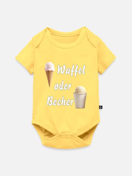 EIS WAFFEL ODER BECHER - Baby Premium Kurzarmbody - Pastellgelb