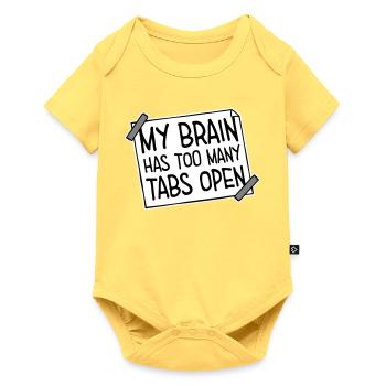 My Brain Has Too Many Tabs Open Lustig Grübeln - Baby Premium short-sleeve bodysuit - sky yellow - Front
