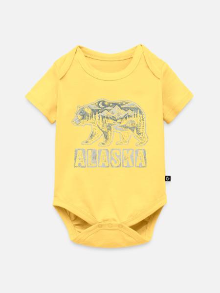 Alaska Bär - Baby Premium Kurzarmbody - Pastellgelb