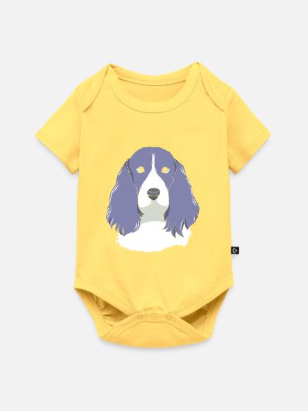 Springer Spaniel - Baby Premium Kurzarmbody - Pastellgelb