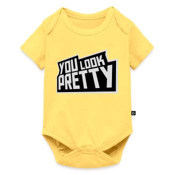 Tu as l’air assez drôle, complément Logo de l’amour de soi - Body à manches courtes Premium Bébé - jaune pastel - Devant