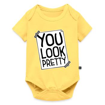 Tu as l’air assez drôle, complément Logo de l’amour de soi - Body à manches courtes Premium Bébé - jaune pastel - Devant